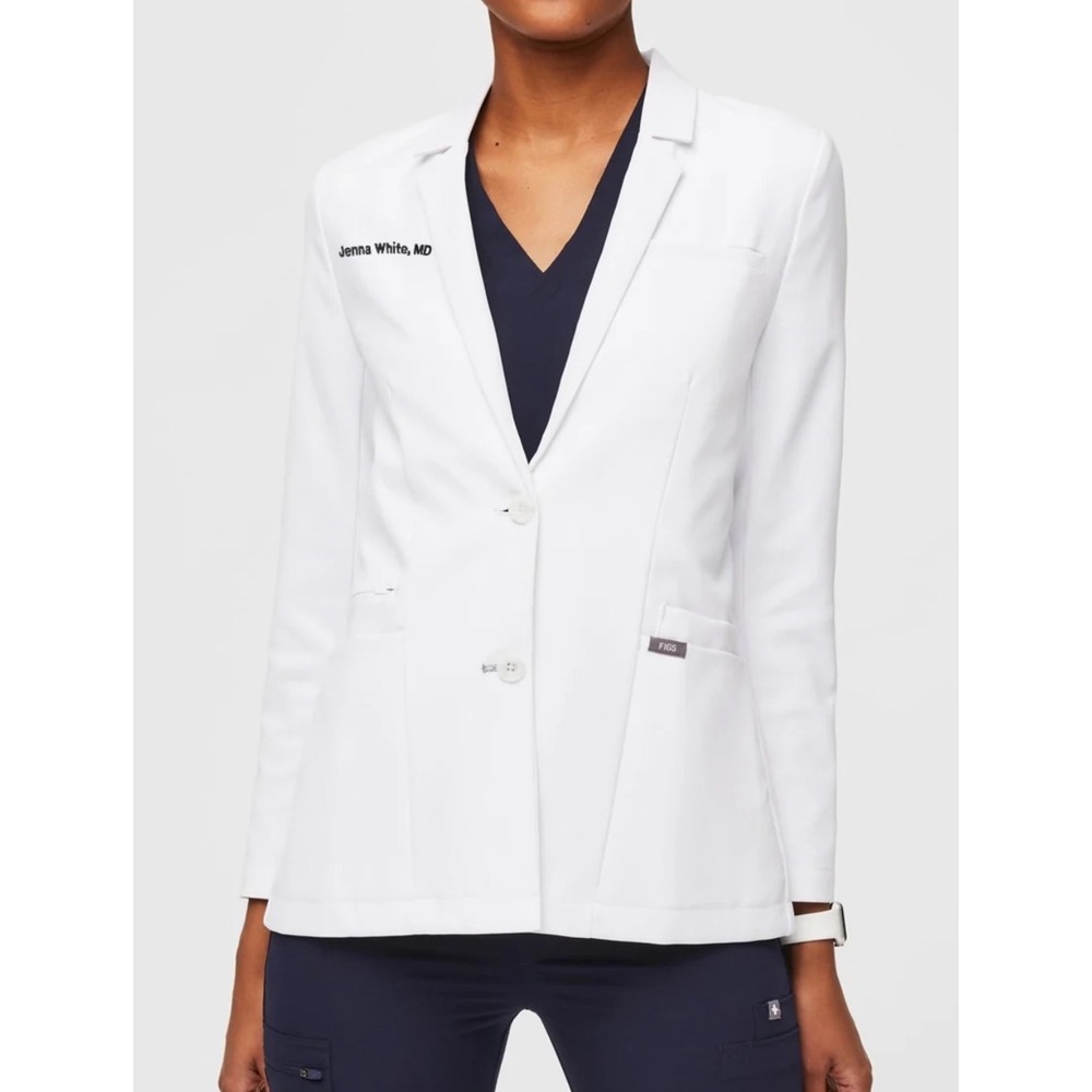 Figs W_Bellevue Short Lab Coat White XL NWT W20SP1012 Medical Scrubs Coat